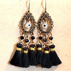 Black Evil Eye Earrings